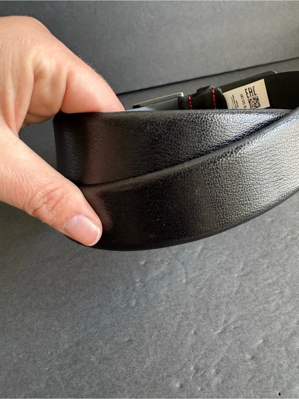 Hugo Boss Black Leather Belt‎ Handmade Unisex Mens 38